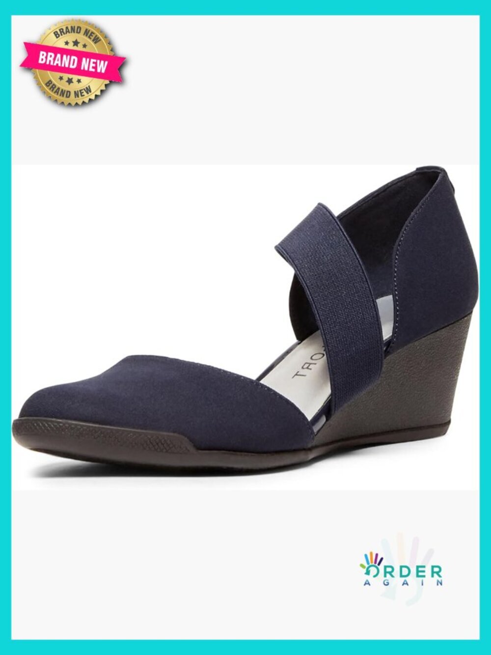 Fabric Wedge Pumps with Elastic Strap Cushioned Footbed Slip On Comfort